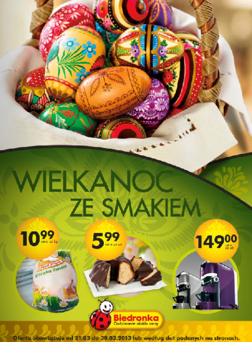 Gazetka Biedronka - Wielkanoc ze smakiem od 21.03.2013